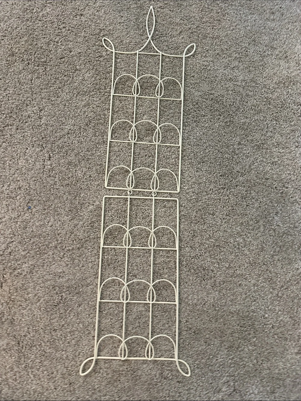 Cream Metal Wall Rack - Decorative Wire Organizer
